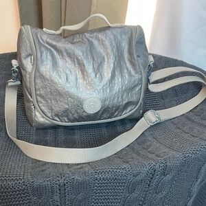 Kipling Silver-with a taupe hue Textured Bag